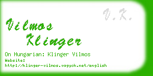 vilmos klinger business card